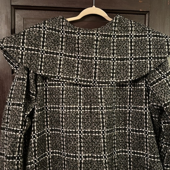EUC Tweed Single Button Shawl Collar Swing Coat w/Metallic Thread - Picture 5 of 5